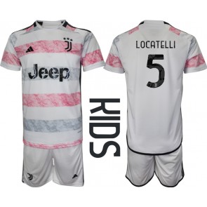 Juventus Manuel Locatelli #5 Gostujuci Dres za Dječji 2023-24 Kratak Rukavima (+ kratke hlače)